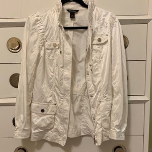 White House Black Market white soft utility jacket